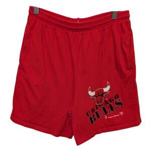 Vintage Hanes Chicago Bulls Drawstring Shorts Red NBA Basketball Y2K Unisex